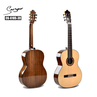 优质古典吉他胡桃木和实心云杉全尺寸 39 英寸