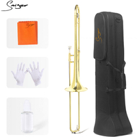 铜管小号乐器标准 Bb 西洋管乐器，带硬盒、清洁套件、7C 吹嘴金色