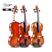 V-20 中国制造小提琴 1/4 1/2 3/4 4/4 尺寸适合初学者 